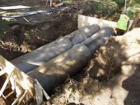 Bridge pipes in place