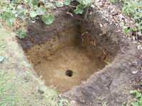 Percolation test hole