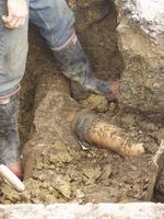 Sewer excavated