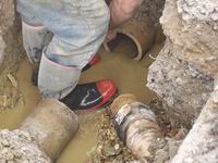 Sewer section removed